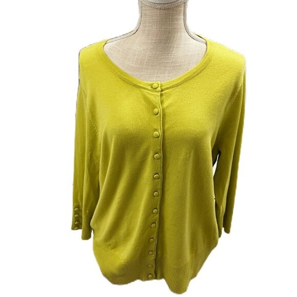 Premise Studio Vibrant Yellow Women's Cardigan 1X - Picture 1 of 9